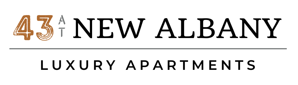 a logo of the new albany luxury apartments